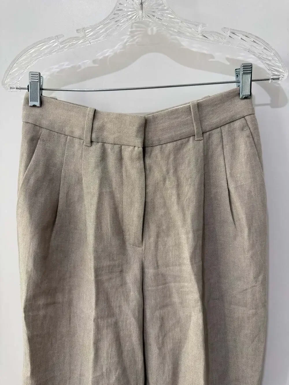 Aritzia Effortless Pant Linen Blend Tan